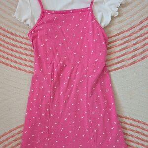 Art Class Pink Heart Print Casual Dress